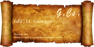 Gáli Csongor névjegykártya